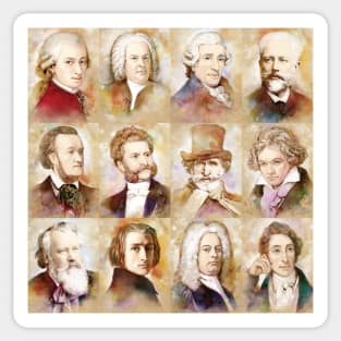 Composers: Mozart, Bach, Beethoven and more Sticker